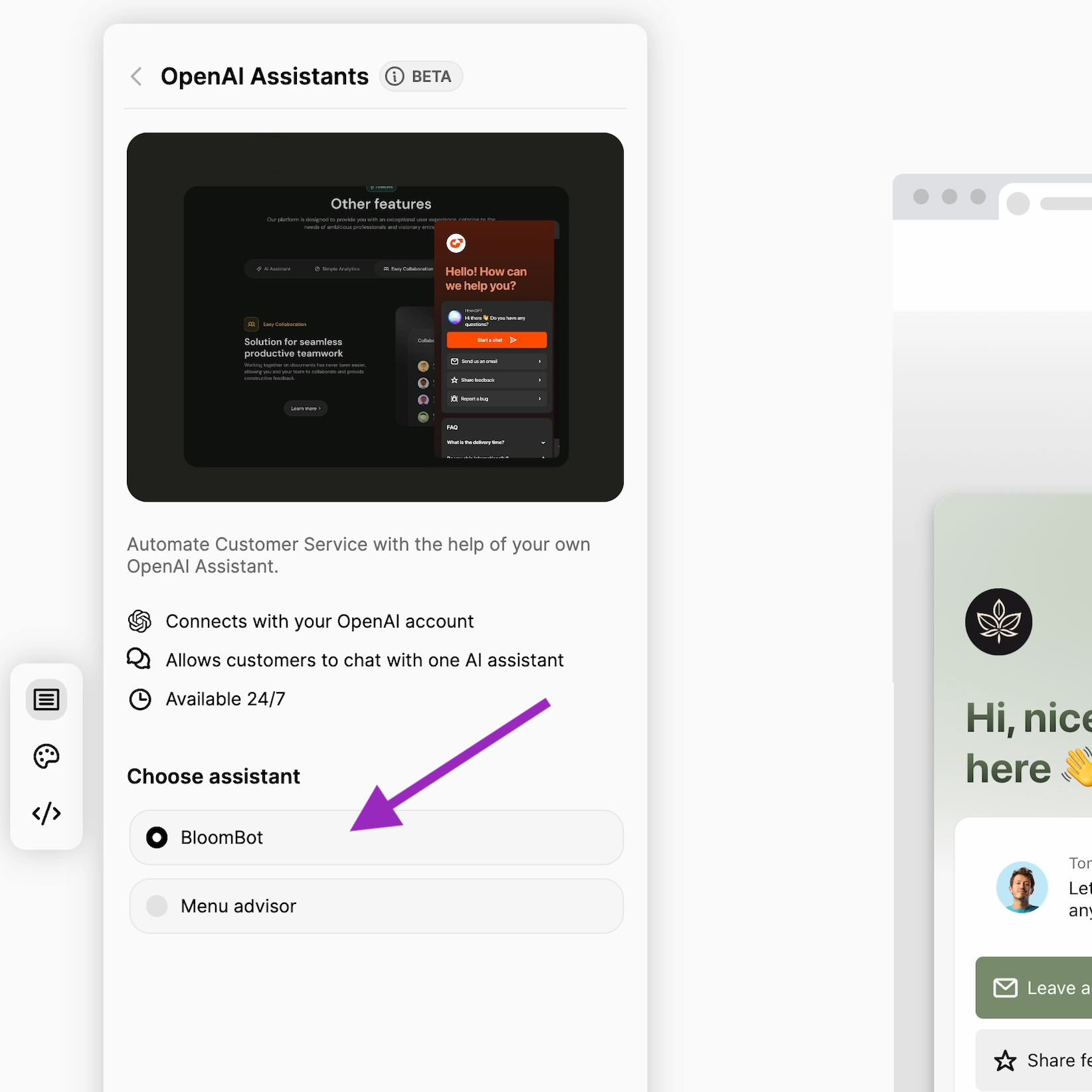 5. Choose assistant